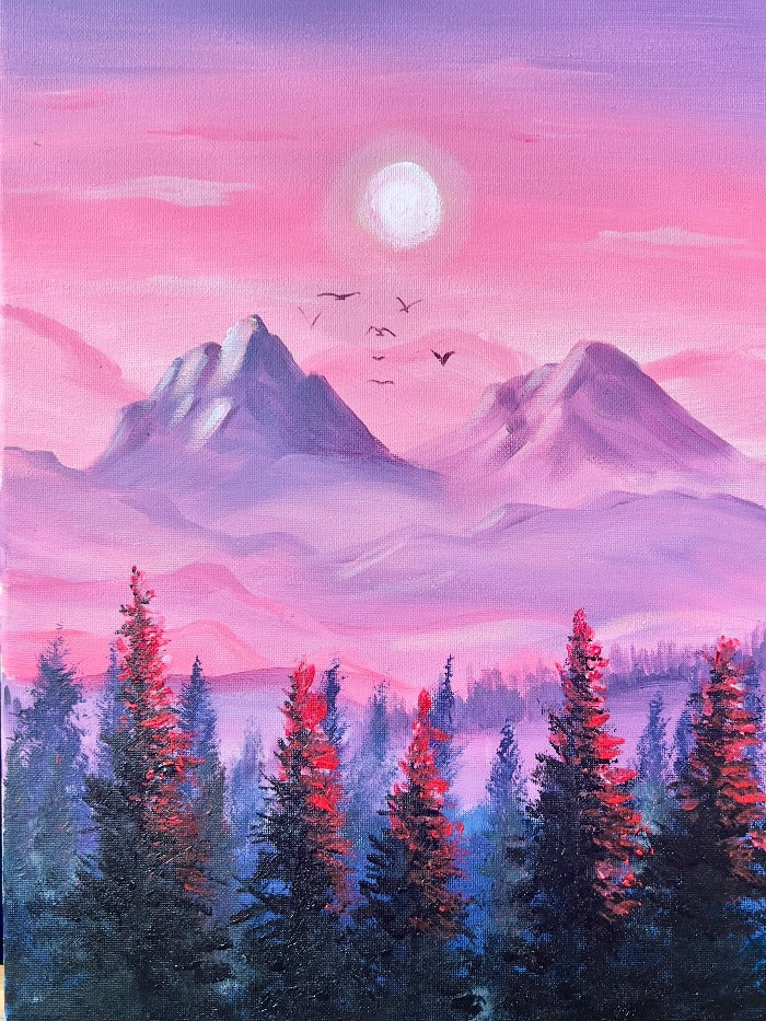 Cotton Candy Original Landscape Painting