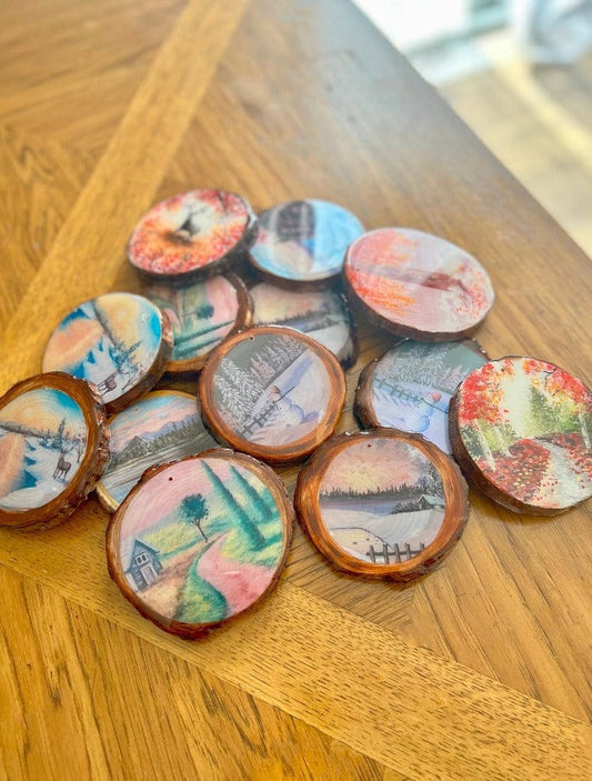 Limited- Resin coated wood slices