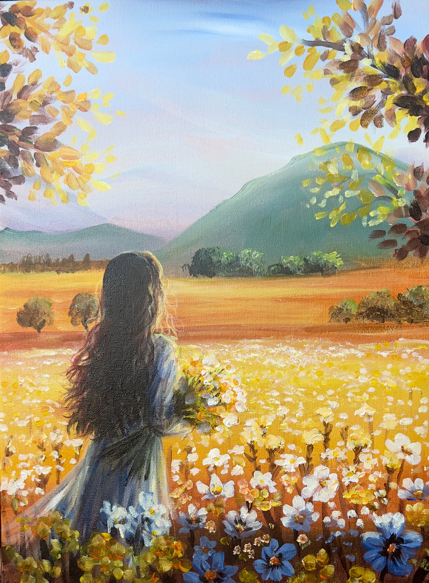 Warm Fall: original acrylic painting on canvas