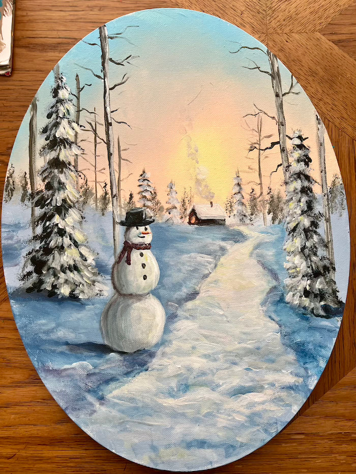 Snow scape on canvas