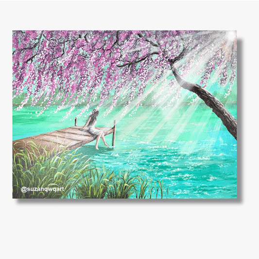 Spring vibes - cherry blossom tree with sun beams running through it